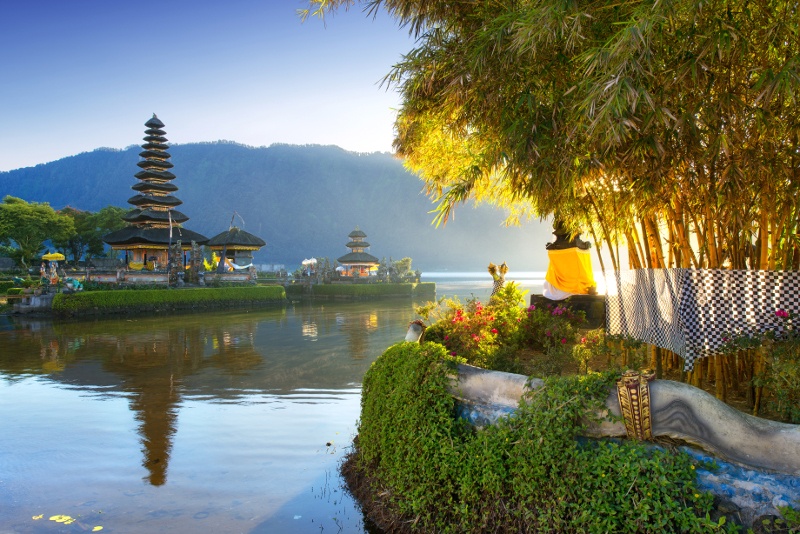 A lakeside temple in Bali.