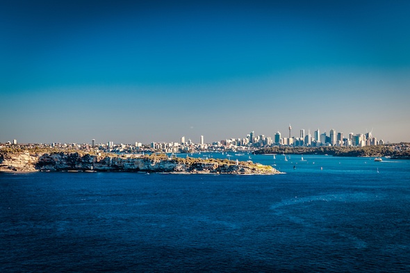 Blue ocean water complimenting Sydney's skyline