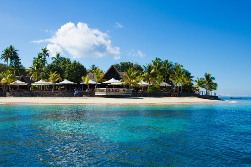 A Fiji resort by the beach. 