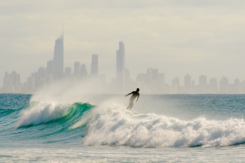 Surfer in Surfers Paradise