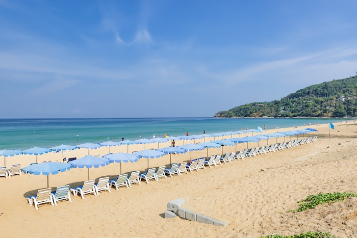 beach umbrellas on Karon Beach, THailand