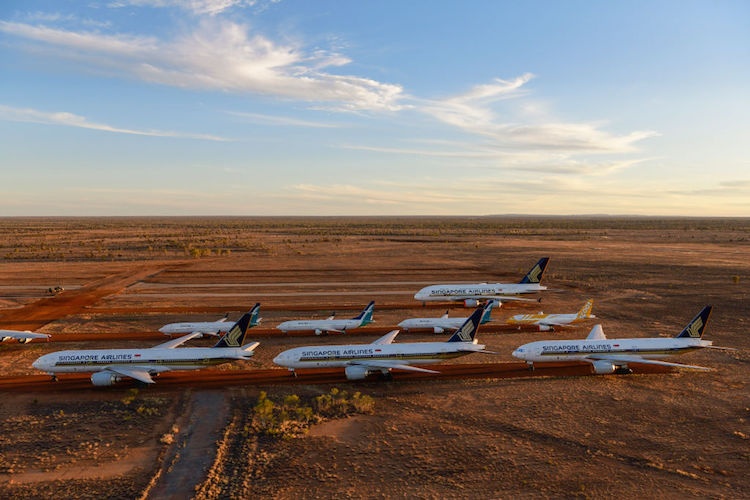 Alice Springs Airport Houses Planes Grounded Due To The Coronavirus Pandemic