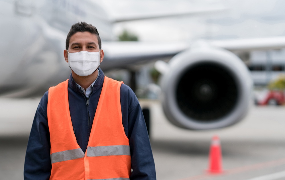 Airport worker on the tarmac 