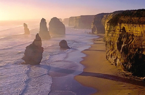 View of the Twelve Apostles on the coast 