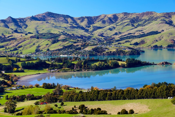 akaroa is a pretty harbour town on the banks peninsula south of Christchurch
