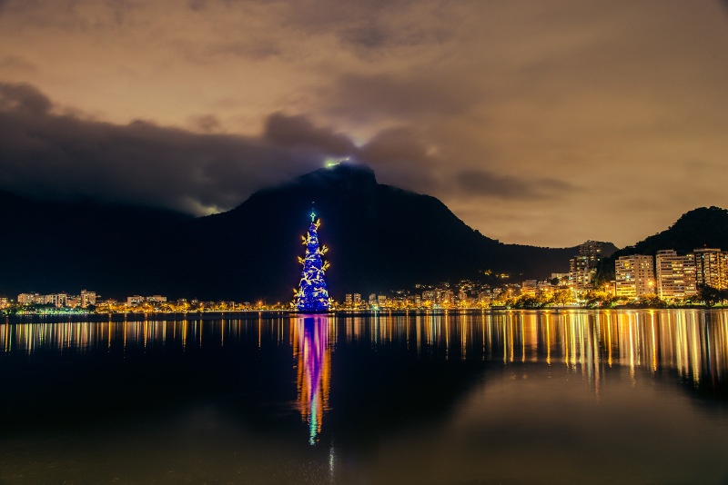 Rio de Janeiro christmas tree in lights