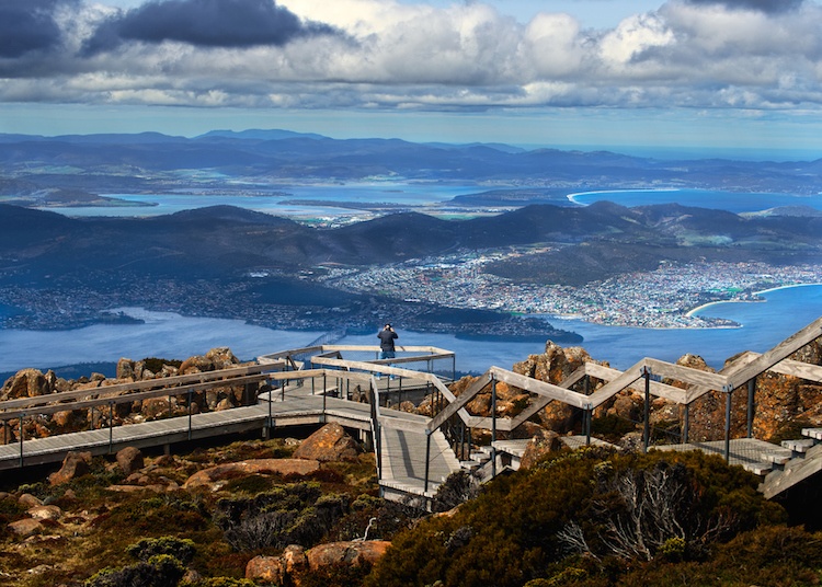 View from Lookout Point at Mount Wellington