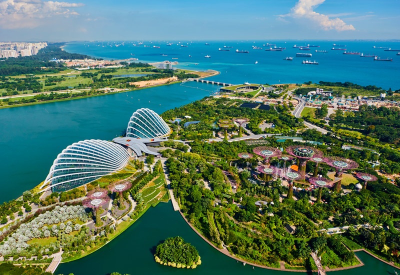 Gardens by the Bay from above. Image: Getty