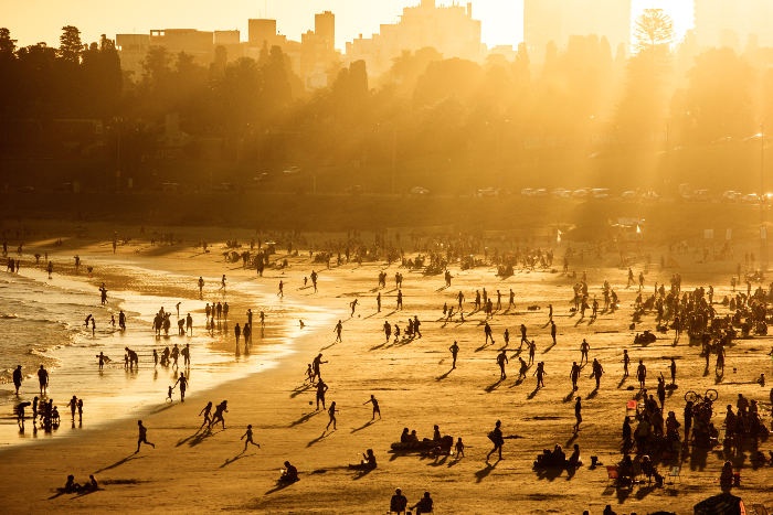 beach at sunset montevideo uruguay