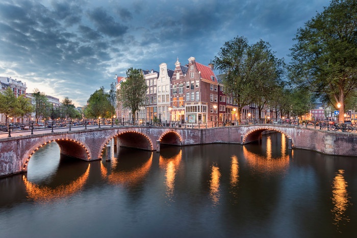 amsterdam at dusk