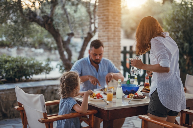 family on holiday in greece