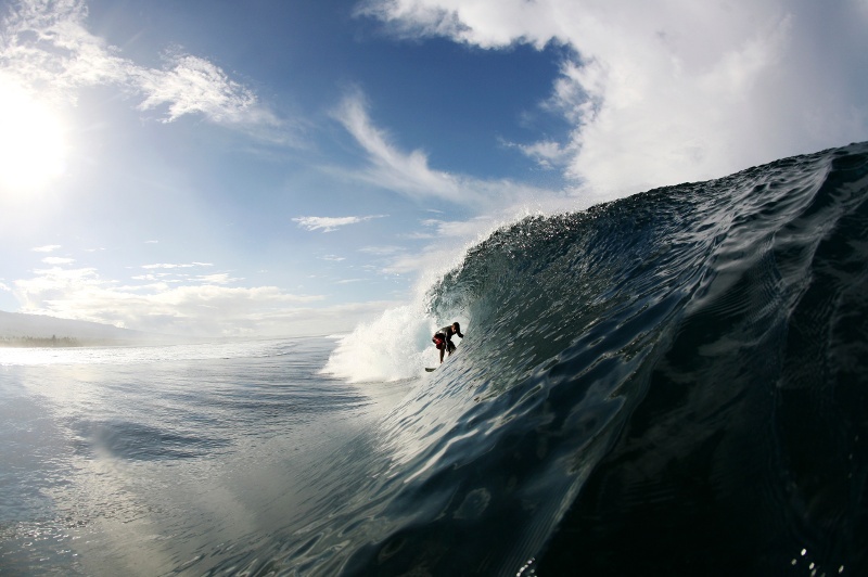 Suring off the coast of Upolu, Samoa