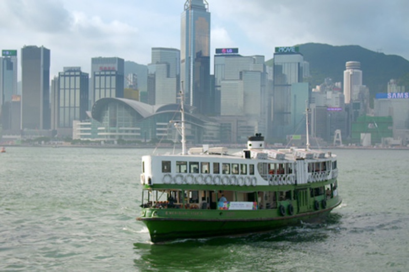 The Star Ferry crosses Victoria Harbour in Hong Kong.