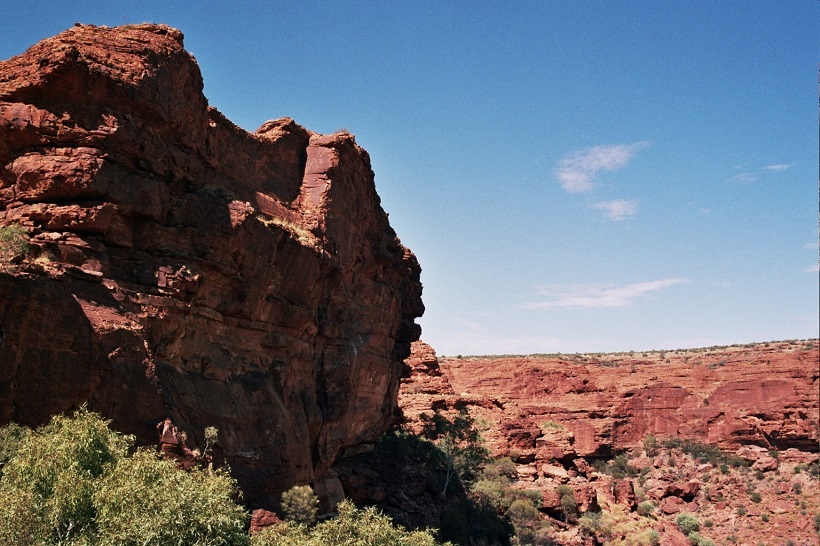 The stunning red rock at Kings Canyon looks like something you would find on Mars