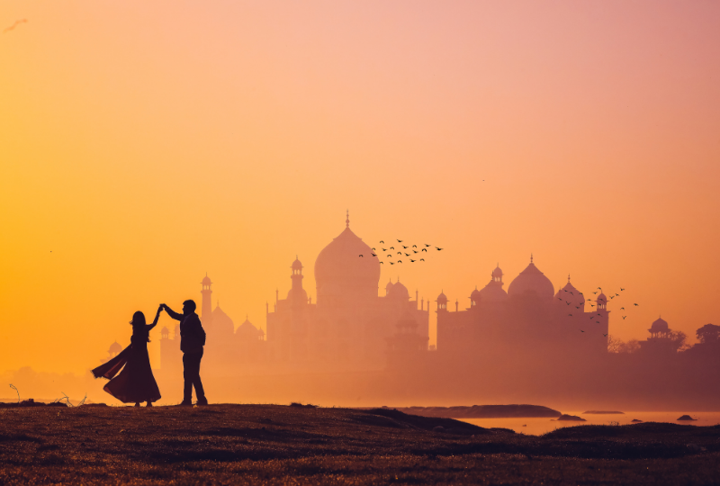 Dancing couple in India