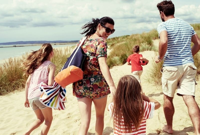 Image of a family at a beach