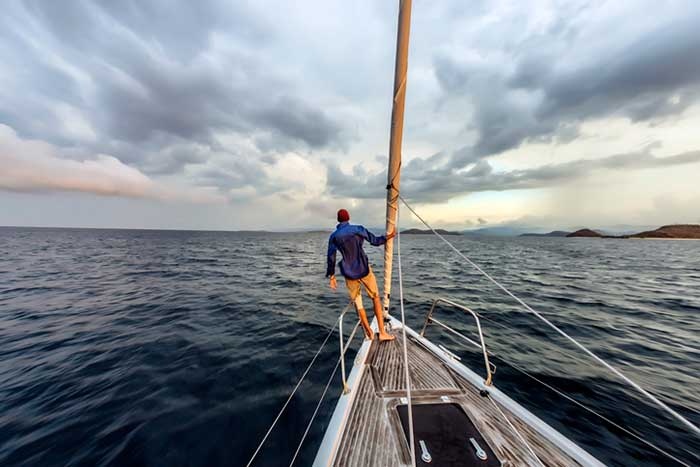 man on sailing boat