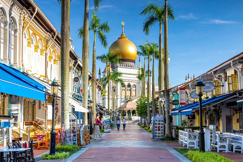 A view of the Sultan Mosque in Kampong Glam neighbourhood