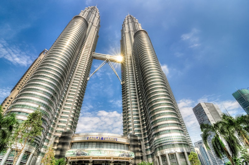 A view of the skybridge, which links the Petronas Twin Towers, in Kuala Lumpur, Malaysia.