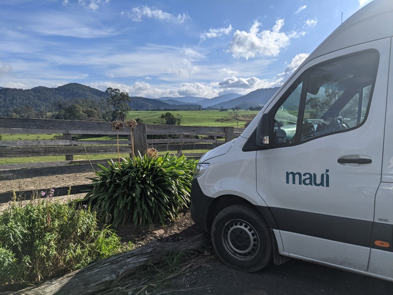 Maui Car park at the side of the farm