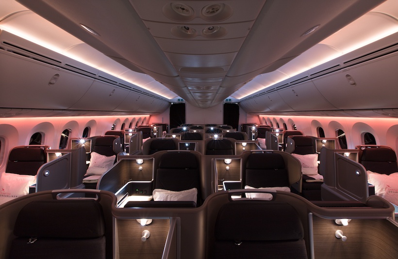 Qantas 787-9 Dreamliner Interior Business Cabin. Photo: Qantas.