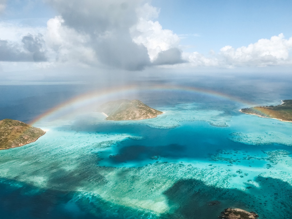 Rainbow formation spotted over Lizard Island