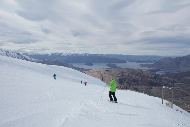 skiers at treble cone new zealand