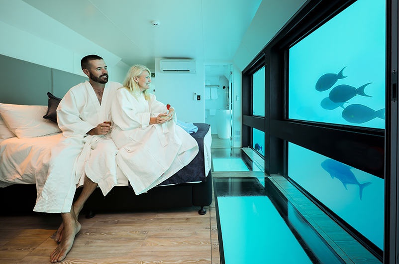 Couple in Reefsuites accommodation in the Great Barrier Reef
