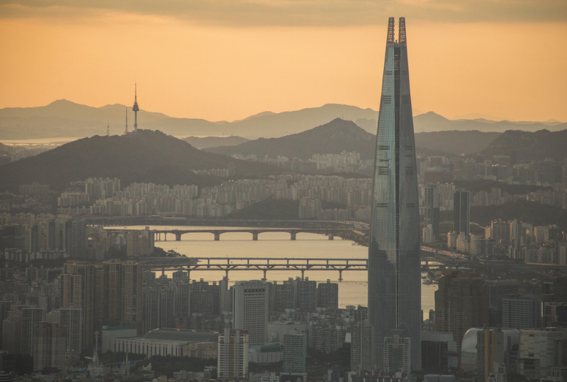 South Korea at sunset 
