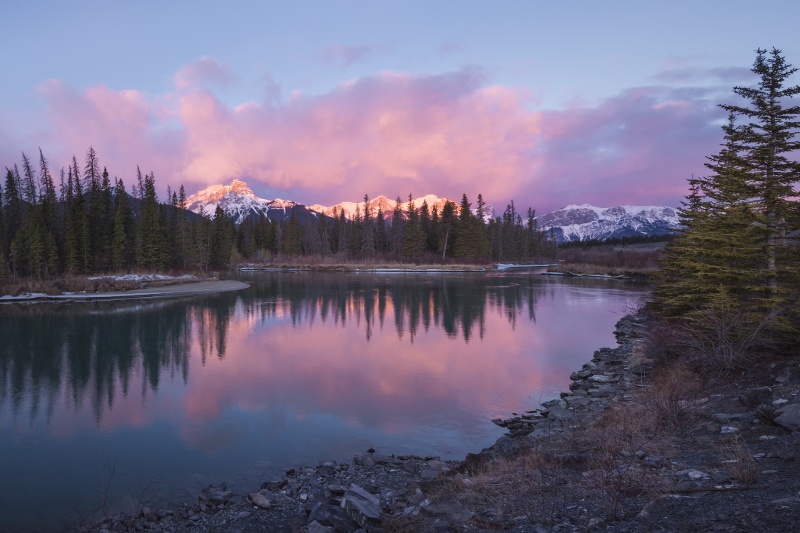Sunrise over the Bow River, Canmore