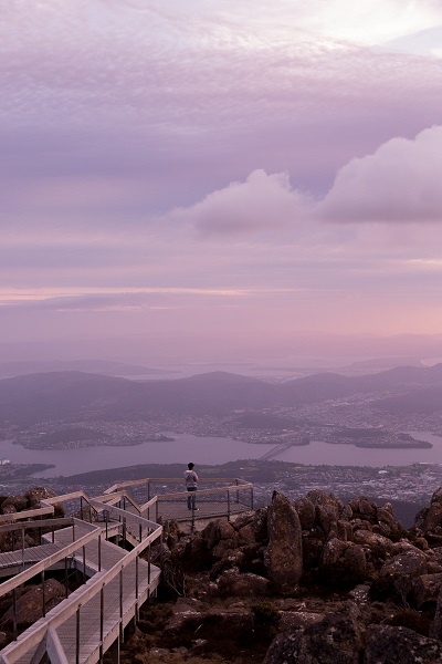 Mt. Wellington view deck, were you can see the whole state of Tasmania
