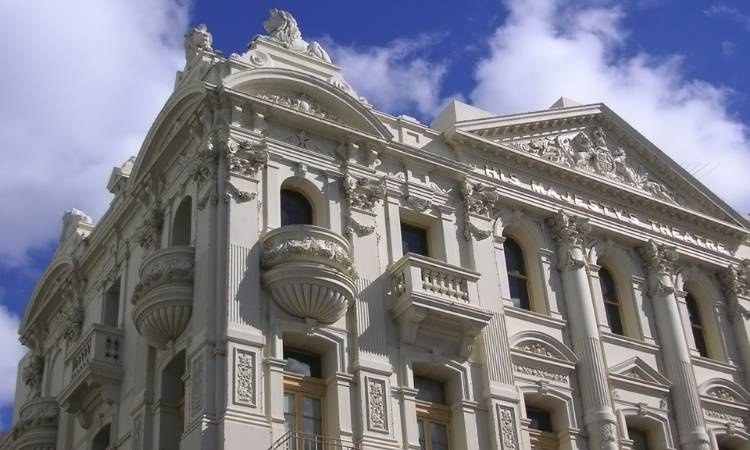 Old white building and sky