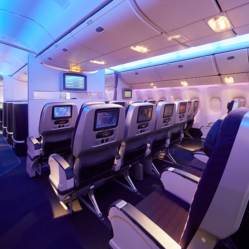 Premium Economy Cabin on Virgin Australia B777 aircraft