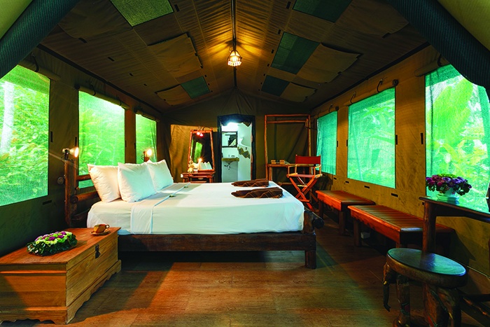 Stay in Thailand's first luxury tents at Elephant Hills. 