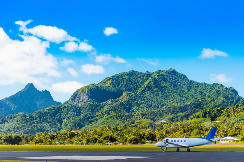 A plane at Aitutaki Island, Cook Islands airport