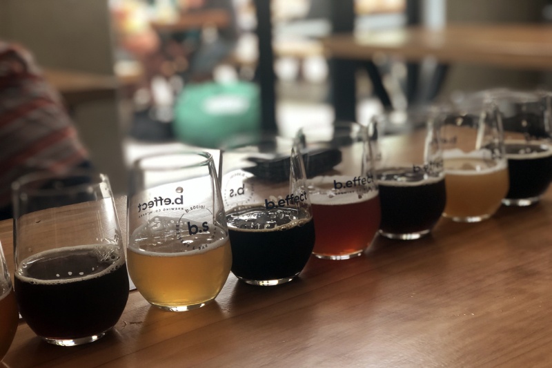 Beer tasting at b.effect in Wanaka