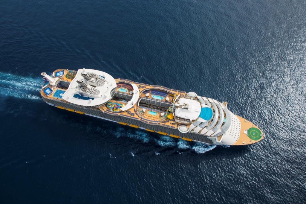 aerial view of Symphony of the Seas