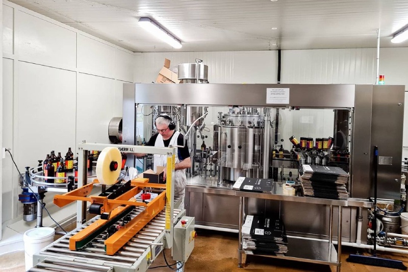 The bottling process at Sprig and Fern Brewery in Nelson