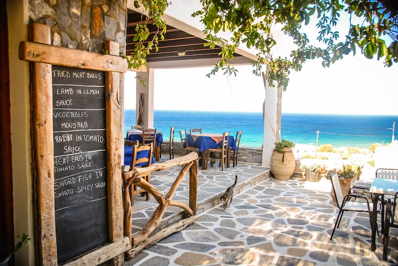 A taverna on the island of los, Greece. 