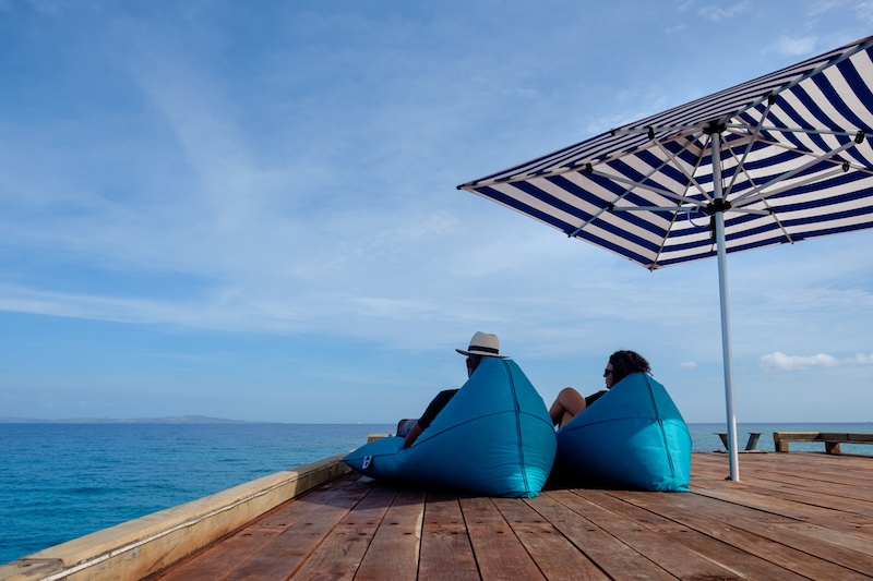 Couple relaxing at Malamala island