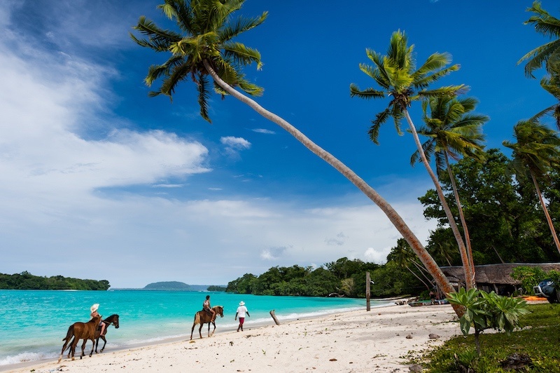 Horse riding on Santo, Vanuatu