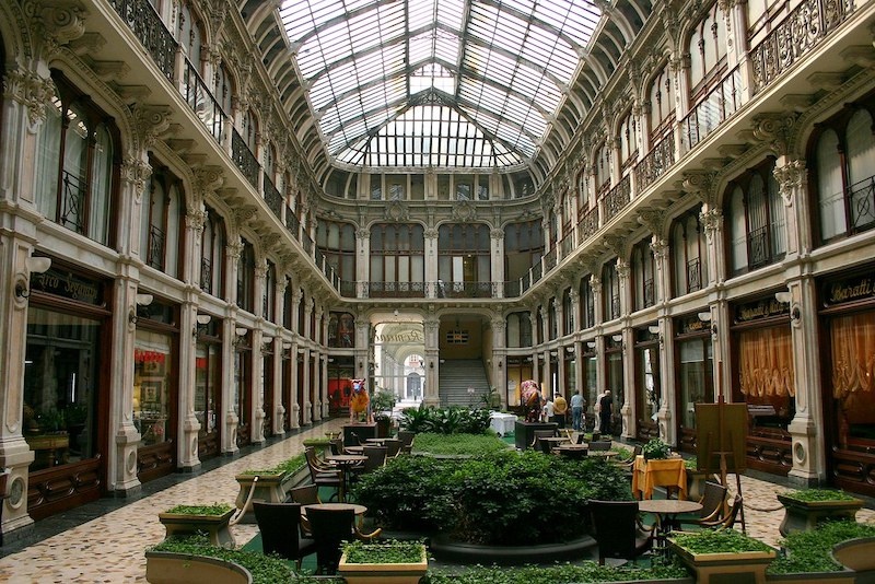 An arcade near Piazza Castello, Turin.