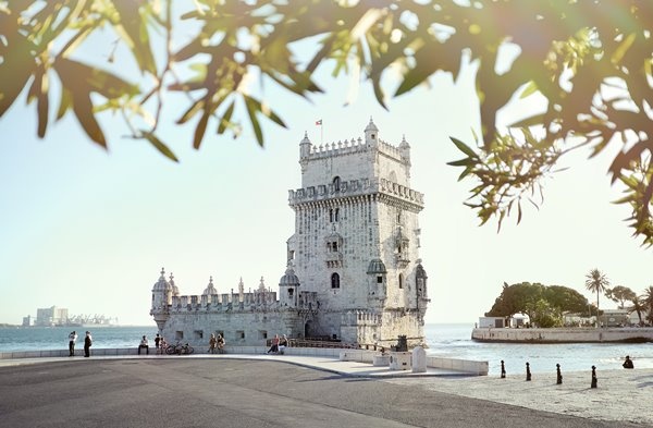 Old building on water in Lisbon