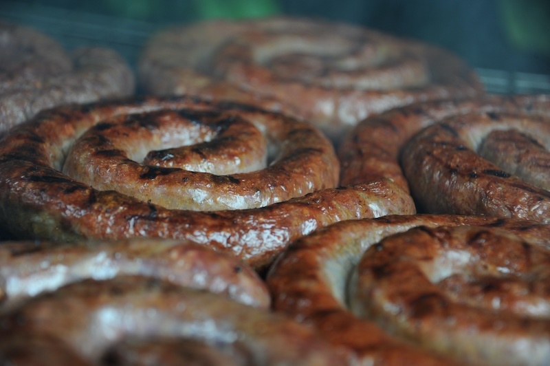 Boerewors sausage on the grill