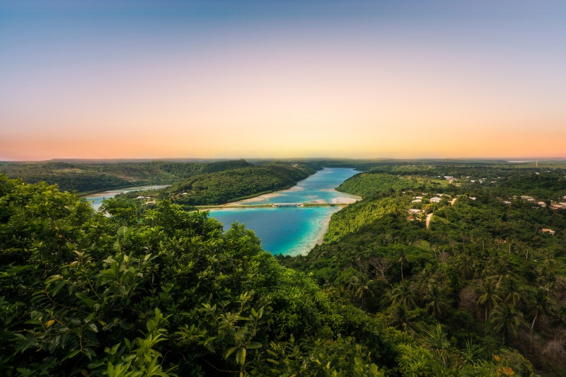 Vava'u, Tonga, twilight From Mount Talau viewpoint