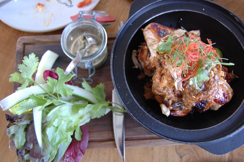 Organic local chicken at Hujan Locale, Ubud.